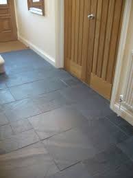 Rectangular Black Slate Tiled Hallway Flooring Hall Flooring