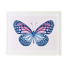 Blue morpho butterfly transparent background. Blush Blue Butterfly Print