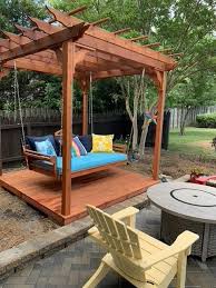 Hammock swing bed with stand. Cedar Pergola Swing Bed Stand By A L Furniture