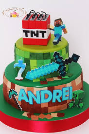 Tort Minecraft Pentru Andrei Gateau Minecraft Idee Gateau Anniversaire Minecraft