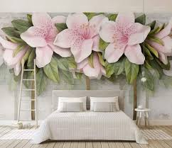 Free delivery and returns on ebay plus items for plus members. Amazon Com Murwall Floral Wallpaper Lily Flower Wall Mural 3d Flower Wall Decor Classic Cafe Decor Living Room Bedroom Entryway Handmade