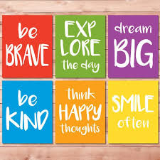 Motivational Art Print Set For Kids Download Playroom Quote Poster Wall Art Decor Primary Bright Colors P Playroom Quotes Motivational Art Prints Kids Playroom