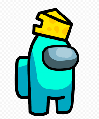 Hd Cyan Among Us Character With Cheese Hat Png Cyan Png Character