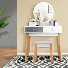 Maybe you would like to learn more about one of these? Costway Vanity Table 3 Color Lighting Modes Makeup Stool Jewelry Target