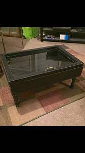 54w x 30d x 16h. On Sale Fall Sale Shadow Box Coffee Table Distressed Black Coffee Table Storage Coffee Ta Shadow Box Coffee Table Display Coffee Table Coffee Table Plans