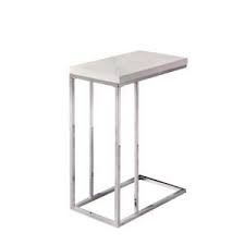 Monarch Specialties Glossy White Hollow Core And Chrome Metal Accent Table I 3008 The Home Depot Metal Accent Table Accent Table End Tables