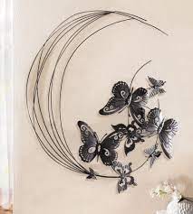 Metal wall art decor contemporary metal wall art tree art wall art crafts large wall art yard art art wall decor living room wall art decor. Set Of 3 Metal Butterflies Wall Hanging Butterfly Wall Art Ornament Blue Indian South Asian Tapestries Patterer Home Garden