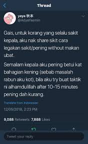 Tidak hanya menggunakan kompresan es batu saja, kamu juga bisa mencoba obat sakit kepala alami yakni mandi air hangat. Cara Melegakan Sakit Kepala Dan Pening Tanpa Ubat Sayidahnapisahdotcom