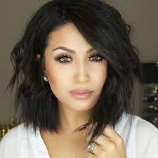 Creamy asymmetrical bob for medium hair. Shoulder Length Choppy Bob Hairstyle Entertainmentmesh