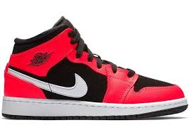 Jordan 1 Mid Patent Black White Gold Gs Jordan 1 Mid Infrared 23 Gs In 2020 Jordan 1 Mid Jordans Jordan 1