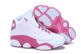 Jordan Retro 13 Pink Black And White Pin On Heels