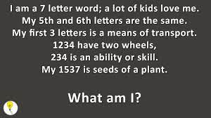 I Am A 7 Letter Word A Lot Of Kids Love Me What Am I Youtube