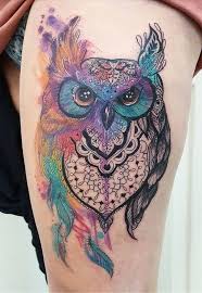 Akvarelnaya Bejker Dzhoan Krutaya Sovy Tatuirovka Tatuirovshik Owl Tattoo Design Body Art Tattoos Watercolor Owl Tattoos