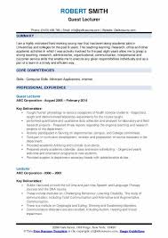 Lecturer Resume Samples Qwikresume