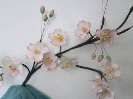 Cherry Blossoms Cake Topper Wedding Edible Gumpaste Sugar Pink Cherry Blossom Cake Sugar Flowers Wedding Cake Toppers