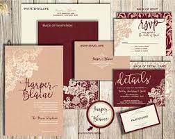 Champagne And Burgundy Wedding Invitations Maroon Wedding Etsy Wedding Invitations Champagne Wedding Invitations Lace Wedding Invitations