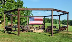 Build an amazing diy pergola and firepit with swings. Remodelaholic Tutorial Build An Amazing Diy Fire Pit Pergola For Swings