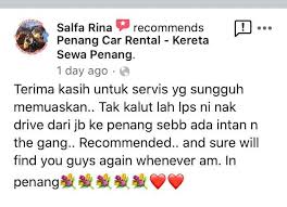 Dengan sistem pemesanan tiket pesawat online yang canggih, pengalaman pesan tiket pesawat akan selalu lebih menyenangkan. Terima Kasih Penang Car Rental Kereta Sewa Penang Facebook