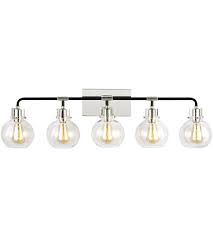Diy projects diy industrial bathroom light fixtures. Clara 5 Light 40 Inch Polished Nickel Textured Black Wall Bath Fixture Wall Light Light Fixtures Bathroom Vanity Bathroom Light Fixtures Vanity Light Fixtures