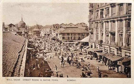 Street Scenes In British Era Bombay – 4 Postcards 1900s Five postcards that date from the 1900s show street scenes in British Era Bombay (Mumbai). The first postcard is of Medows Street