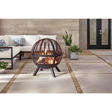 Hampton Bay Briarglen Fire Ball With Tree Branches 118023 The Home Depot In 2020 Wood Burning Fire Pit Fire Pit Patio Fire Pit
