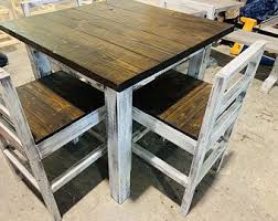 Long Pub Style Farmhouse Table Set With Stools And Tall Etsy In 2020 Pub Table And Chairs Pub Style Table Farmhouse Table