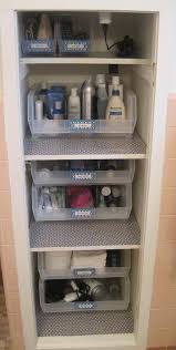 Deeper closet shelves were installed to maximize space, and bin labels make everything easy to find. 24 Genius Dollar Store Bathroom Organizing Ideas Forever Free By Any Means Home Organization Linen Closet Organization Bathroom Linen Closet
