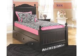 Jaidyn Twin Poster Bed With Trundle Kids Beds Ashley Furniture Homestore Arkansas Larg Girls Bedroom Furniture Black Bedroom Furniture Twin Size Bed Sets