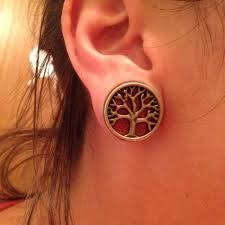 Us 1 86 20 Off Vintage Punk Wood Tree Of Life 1 Pair Double Flared Flesh Tunnel Ear Plugs Piercing Gauges Size 8mm 20mm Fashion Body Jewelry In Body