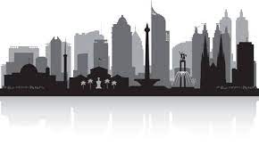 Jakarta Indonesia City Skyline Vector Silhouette Illustration City Skyline Silhouette Skyline Silhouette City Silhouette