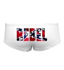 Rebel Flag Boy Shorts Panties The actual flag of the confederate states of america featured red and white stripes offset by a blue canton (a term that usually describes a rectangular block in the.
