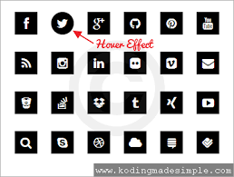 Black And White Social Media Icons Png 5 Free Black And White Social Media Icons Sets With Css And Html Social Media Icons Social Icons Icon Set