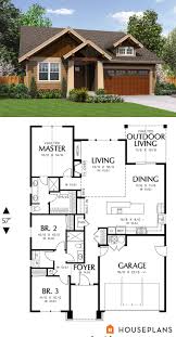 Craftsman Style House Plan 3 Beds 2 Baths 1529 Sq Ft Plan 48 598 Craftsman House Plans Cottage Plan Craftsman Style House Plans