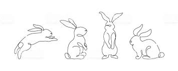 Download transparent easter bunny png for free on pngkey.com. Easter Bunny Set In Simple One Line Style Rabbit Icon Black And Rabbit Icon Bunny Tattoos Rabbit Illustration