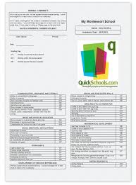 Sample Montessori Report Card Montessori School Progress Report Report Card Template