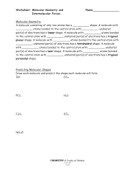 Name ap chemistry molecular geometry & polarity molecular geometry a key to understanding the wide range of physical and chemical properties of substances is recognizing that atoms combine with other atoms. Https Www Gpb Org Document Document Molecular Geometry And Forces Worksheet Download