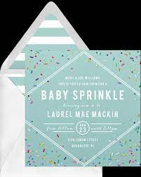 Customize your baby shower wording with an array of fonts and text colors and pick out a new backdrop or patterned envelope liner, too—there's room for detail in every part of the invitation. Baby Sprinkle Invitations To Celebrate Your Newest Arrival Stationers