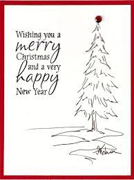 Christmas Card With Original Pen Ink Drawing Creative Christmas Cards Christmas Tree Cards Card Drawing