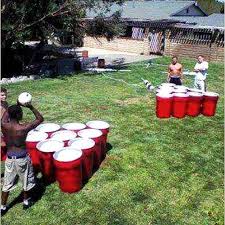 these forward thinking beer pong players giant beer pong beer pong painted trash cans