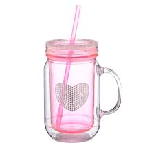 Plastic beer mugs with handles, reusable dishwasher safe (pack of 6) tervis tumbler clear 16 oz. China Double Wall Plastic Coffee Cup With Logo Custom Logo Printed Plastic Mason Jar Mug With Handle And Straw China Plastic Mugs And Plastic Cup Price