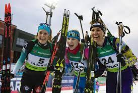 В последний день соревнований разыгрывались медали в супермиксте и смешанной эстафете. Rezultaty Biatlon Chempionat Evropy 2020 Minsk Raubichi Zhenshiny Supersprint Olympteka Ru