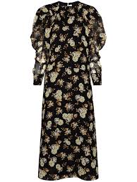 Lace floral bubble sleeve top. Victoria Beckham Floral Print Puff Sleeve Dress Farfetch