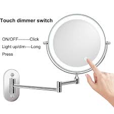 Wall Mounted Bathroom Mirror Led Makeup Mirror 10x Magnification Adjustable Cosmetic Mirror Wall Mirrors Touch Dimming Mirrors Bath Mirrors Aliexpress
