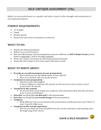 Starting critique essays is the most challenging part. Self Critique Assignment Guidelines Doc