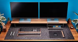 Tate 60 walnut desk with outlet options. 30 Beautiful Minimalist Monitor Stands Wornsimple Com