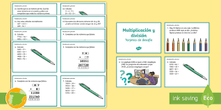Solucionario desafios matematicos 4to grado les comparto el solucionario de cuarto grado desafíos matemáticos sigueme y. Tarjetas De Desafio De Matematicas Multiplicacion Y Division