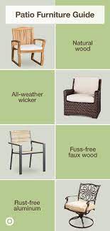 Choose The Right Patio Furniture Material For Your Outdoor Space Wood All Weather Wicker Rust Resistant Met Furniture Outdoor Wood Furniture Patio Furniture