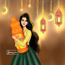 2 411 likes 116 comments رســــــــــــامــة a wafa 2 on instagram رسمتي الجديدة رايكم اسحب girly pictures cute girl drawing ramadan kareem pictures