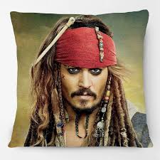 Johnny Depp Portraits Poster Cushion Cover Pirates Jack Sparrow Movie Print  Decorative Pillow Case
