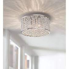 Home Decorators Collection Saynsberry 11 5 In 3 Light Polished Chrome And Crystal Drum Shape Flush Mount 4411 Ndm The Home Depot Bedroom Ceiling Light Bedroom Light Fixtures Light Fixtures Bedroom Ceiling